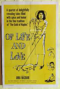 p592 OF LIFE & LOVE one-sheet movie poster '58 Anna Magnani, Italian!