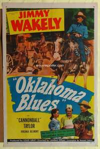 p596 OKLAHOMA BLUES one-sheet movie poster '48 Jimmy Wakely, Cannonball