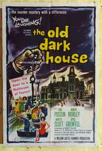 p597 OLD DARK HOUSE one-sheet movie poster '63 Hammer, William Castle