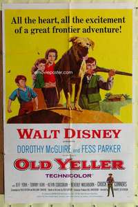 p600 OLD YELLER one-sheet movie poster R65 most classic Disney canine!
