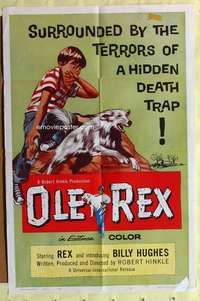 p601 OLE REX one-sheet movie poster '61 Billy Hughes, boy & his dog!