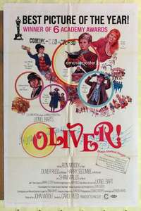 p602 OLIVER one-sheet movie poster R72 Charles Dickens, Ron Moody, Lester