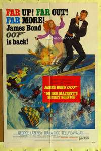 p606 ON HER MAJESTY'S SECRET SERVICE int'l one-sheet movie poster '70 Bond
