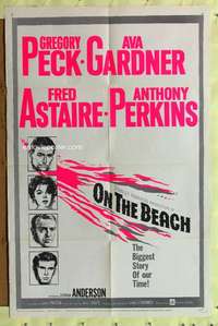 p607 ON THE BEACH one-sheet movie poster '59 Greg Peck, Ava Gardner