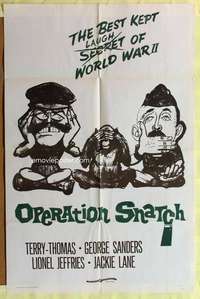 p625 OPERATION SNATCH military one-sheet movie poster '62 Terry-Thomas