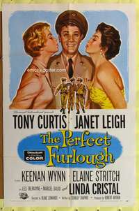p641 PERFECT FURLOUGH one-sheet movie poster '58 Tony Curtis, Janet Leigh