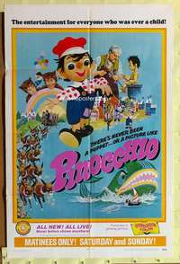 p646 PINOCCHIO one-sheet movie poster '69 German live action!