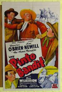 p647 PINTO BANDIT one-sheet movie poster '44 Texas Rangers, Dave O'Brien