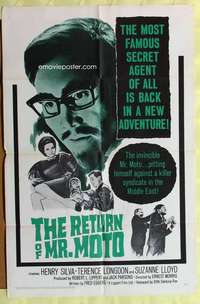 p670 RETURN OF MR MOTO one-sheet movie poster '65 Henry Silva, mystery!
