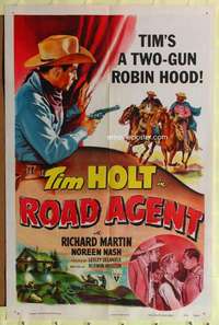 p678 ROAD AGENT one-sheet movie poster '52 Tim Holt, Richard Martin