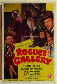 p681 ROGUES' GALLERY one-sheet movie poster '44 Frank Jenks, newspaper!