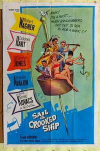 p684 SAIL A CROOKED SHIP one-sheet movie poster '61 Robert Wagner, Hart
