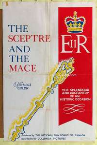 p693 SCEPTRE & THE MACE one-sheet movie poster '57 Canadian, royal families!