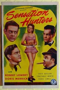 p696 SENSATION HUNTERS one-sheet movie poster '45 Doris Merrick gone bad!