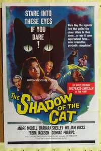 p703 SHADOW OF THE CAT one-sheet movie poster '61 sexy Barbara Shelley!