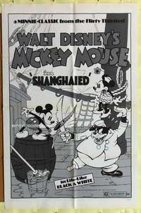 p707 SHANGHAIED one-sheet movie poster R74 Mickey Mouse, Pegleg Pete!