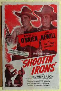 p843 WEST OF TEXAS one-sheet movie poster R47 Texas Rangers, Shootin' Irons!