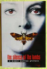 p713 SILENCE OF THE LAMBS DS style A teaser one-sheet movie poster '90 Foster