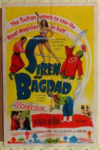 p718 SIREN OF BAGDAD one-sheet movie poster '53 Paul Henreid, Medina