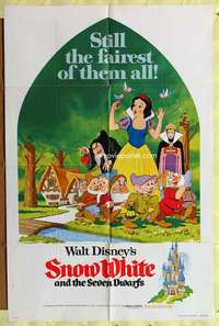 p726 SNOW WHITE & THE SEVEN DWARFS one-sheet movie poster R75 Disney