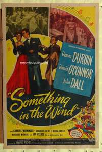 p729 SOMETHING IN THE WIND one-sheet movie poster '47 Deanna Durbin