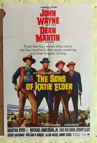 p732 SONS OF KATIE ELDER one-sheet movie poster '65 John Wayne, Martin
