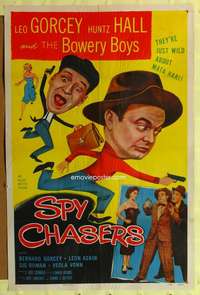 p734 SPY CHASERS one-sheet movie poster '55 Bowery Boys, Leo Gorcey