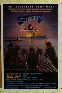 p757 SUPERMAN 2 one-sheet movie poster '81 Christopher Reeve, Terence Stamp