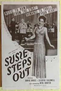 p759 SUSIE STEPS OUT one-sheet movie poster '46 sexy singer Nita Hunter!