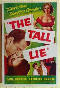 p309 FOR MEN ONLY one-sheet movie poster '52 The Tall Lie, sexy bad girl!