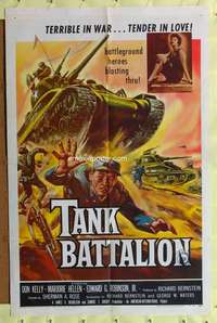 p766 TANK BATTALION one-sheet movie poster '57 Don Kelly, Korean War!