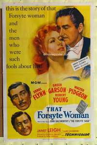 p770 THAT FORSYTE WOMAN one-sheet movie poster '49 Errol Flynn, Garson