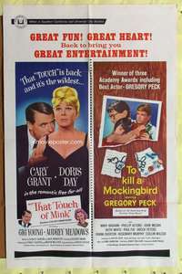 p771 THAT TOUCH OF MINK/TO KILL A MOCKINGBIRD one-sheet movie poster '67