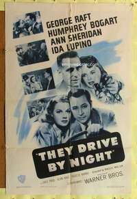 p776 THEY DRIVE BY NIGHT one-sheet movie poster R48 Bogart, Raft, Sheridan