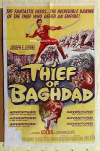 p777 THIEF OF BAGHDAD one-sheet movie poster '61 Steve Reeves, Italian!