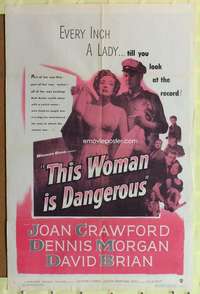 p779 THIS WOMAN IS DANGEROUS one-sheet movie poster '52 Joan Crawford
