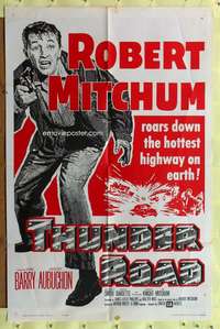 p783 THUNDER ROAD one-sheet movie poster R62 Robert Mitchum, Gene Barry