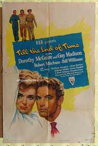 p786 TILL THE END OF TIME one-sheet movie poster '46 McGuire, Mitchum