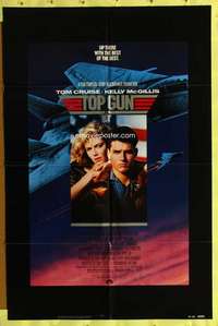 p791 TOP GUN one-sheet movie poster '86 Tom Cruise, Navy fighter jets!