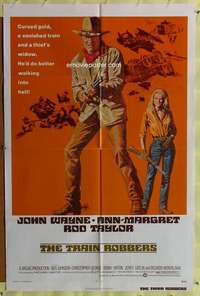 p800 TRAIN ROBBERS one-sheet movie poster '73 John Wayne, Ann-Margret
