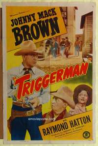 p802 TRIGGERMAN one-sheet movie poster '48 Johnny Mack Brown, Raymond Hatton
