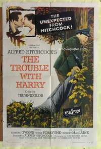 p804 TROUBLE WITH HARRY one-sheet movie poster '55 Alfred Hitchcock