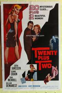 p806 TWENTY PLUS TWO one-sheet movie poster '61 Janssen, Jeanne Crain