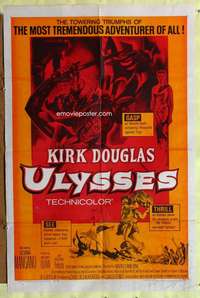 p814 ULYSSES one-sheet movie poster R60 Kirk Douglas, Silvana Mangano