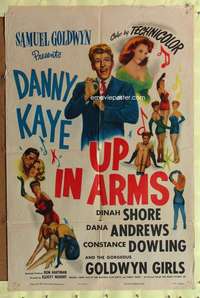 p817 UP IN ARMS one-sheet movie poster R51 Danny Kaye, Dinah Shore