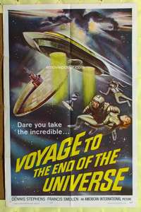 p827 VOYAGE TO THE END OF THE UNIVERSE one-sheet movie poster '64 sci-fi!