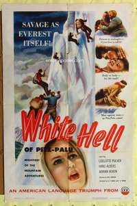 p849 WHITE HELL OF PITZ PALU one-sheet movie poster '54 mountain climbing!