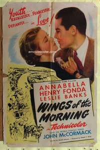 p860 WINGS OF THE MORNING one-sheet movie poster R46 Henry Fonda, Annabella