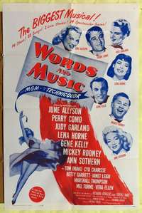 p869 WORDS & MUSIC one-sheet movie poster R62 Garland & all-stars!