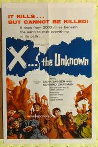 p872 X THE UNKNOWN one-sheet movie poster '57 spooky Hammer sci-fi!